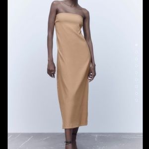 Zara long strapless dress